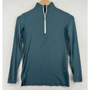 TAILORED SPORTSMAN Top Womens 2XS Riding Equestrian 1/4 Zip Long Sleeve Green